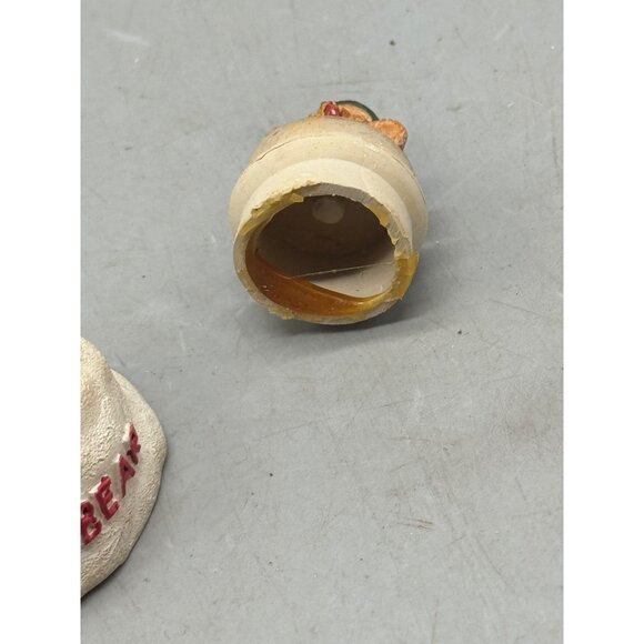 MINI Vintage Ceramic Jingle Bear Christmas Decor With Detachable Topper READ - Picture 5 of 7